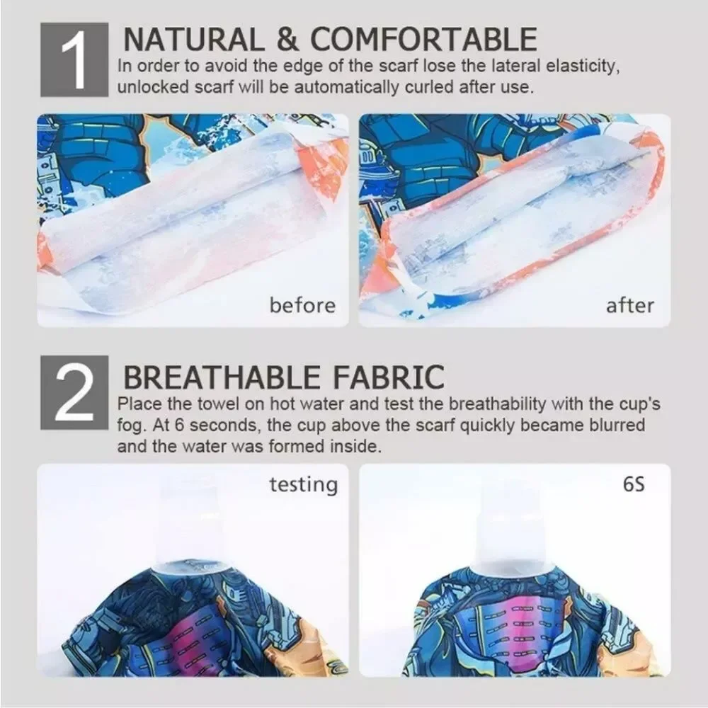 Bandana Neck Gaiter Skull Face Mask Bandanas Tube Breathable Rave Face Scarf US